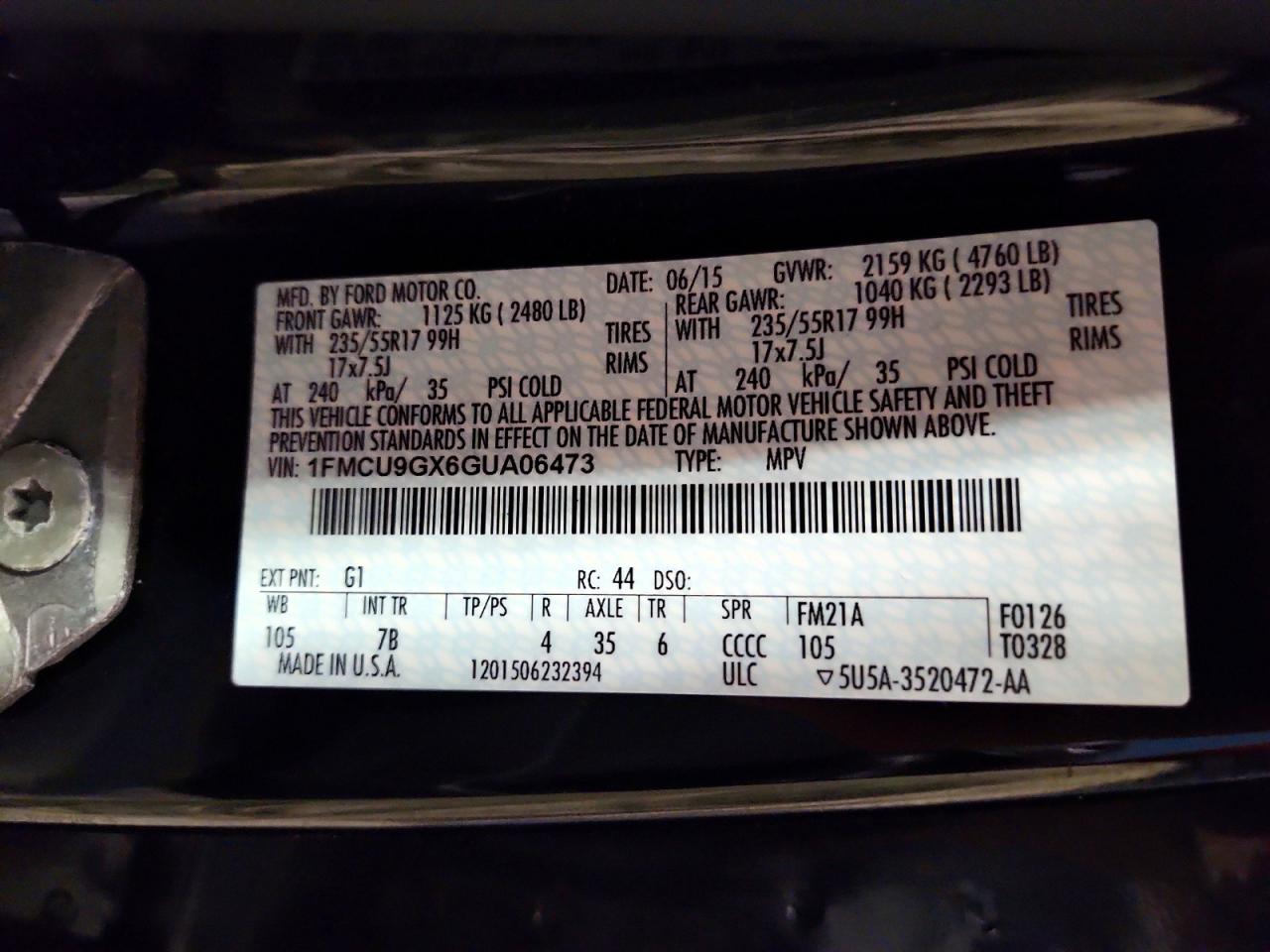 2016 FORD ESCAPE