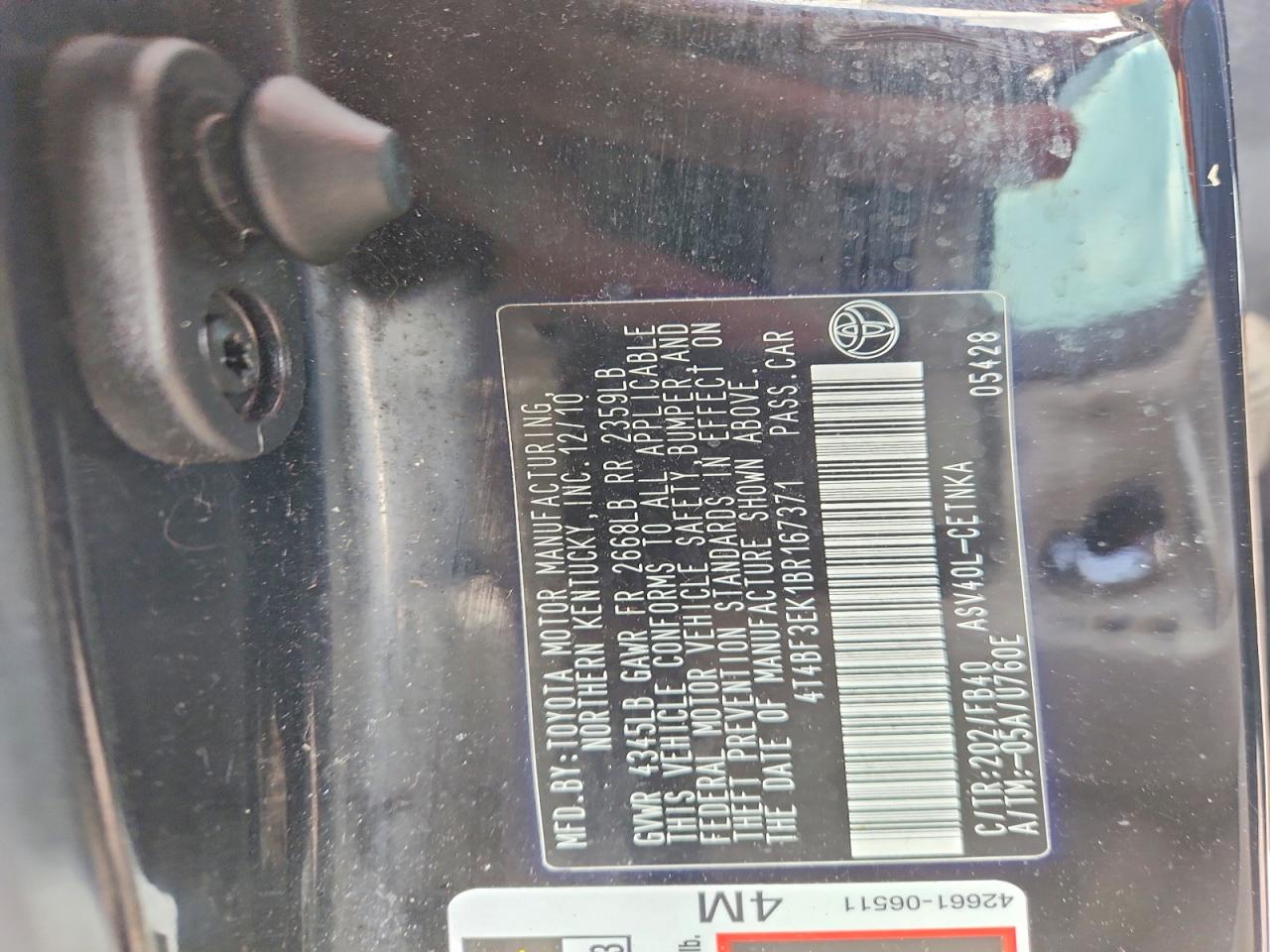 2011 TOYOTA CAMRY