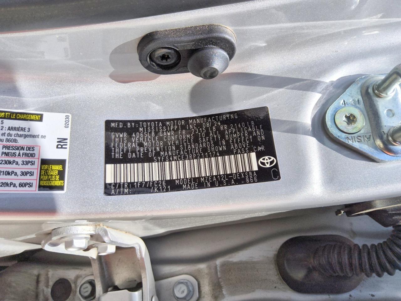 2024 TOYOTA COROLLA