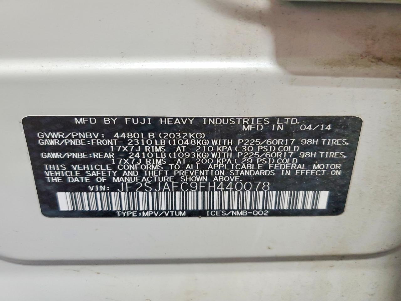 2015 SUBARU FORESTER