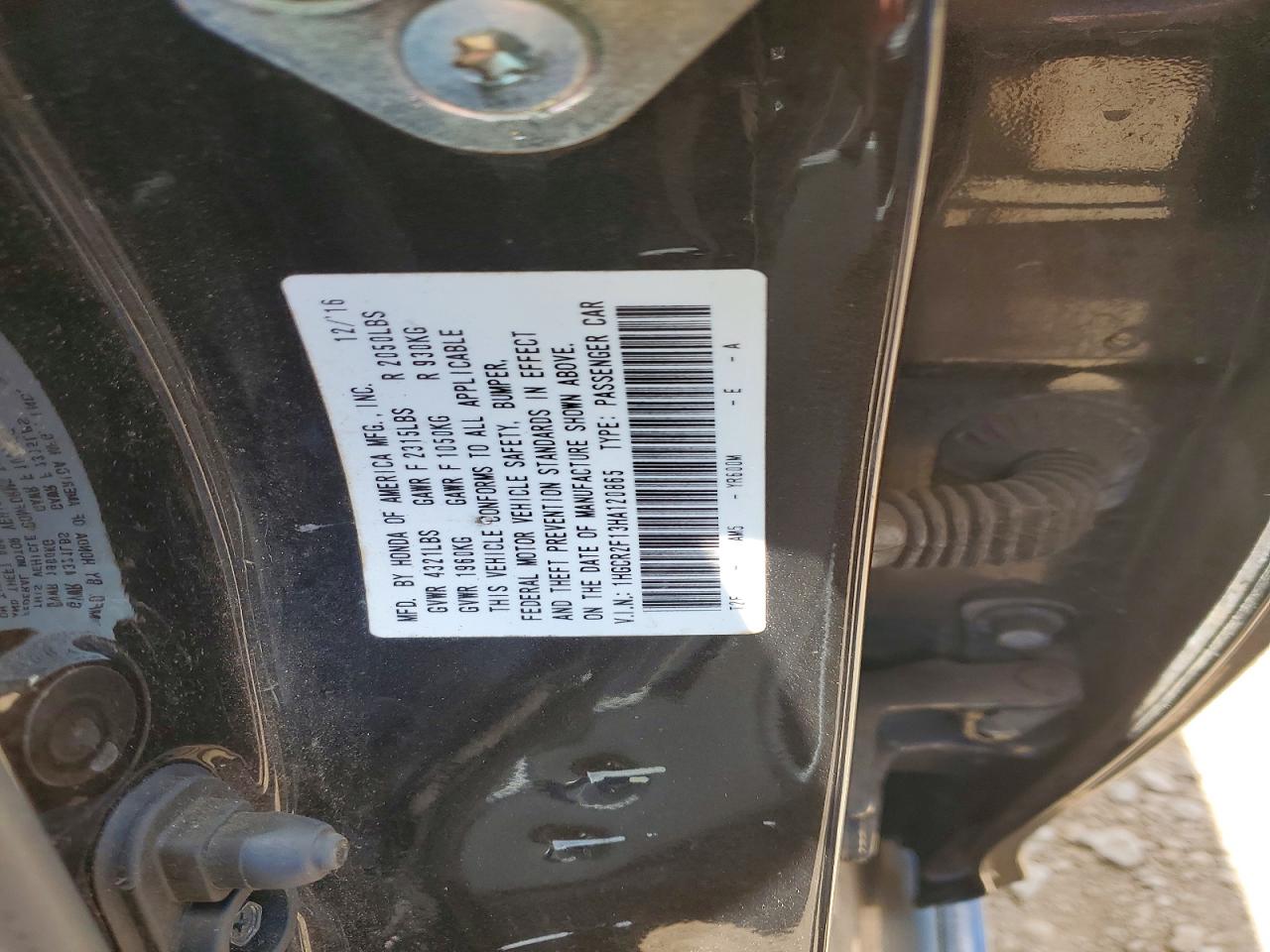 2017 HONDA ACCORD SPO