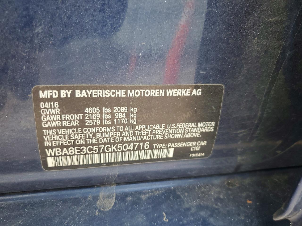 2016 BMW 3 SERIES