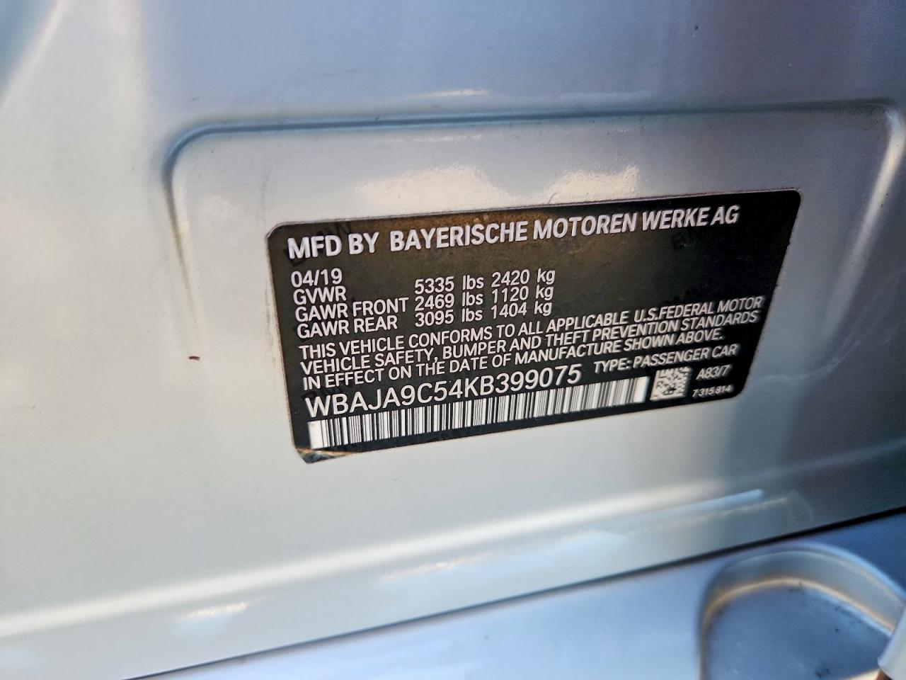 2019 BMW 5 SERIES