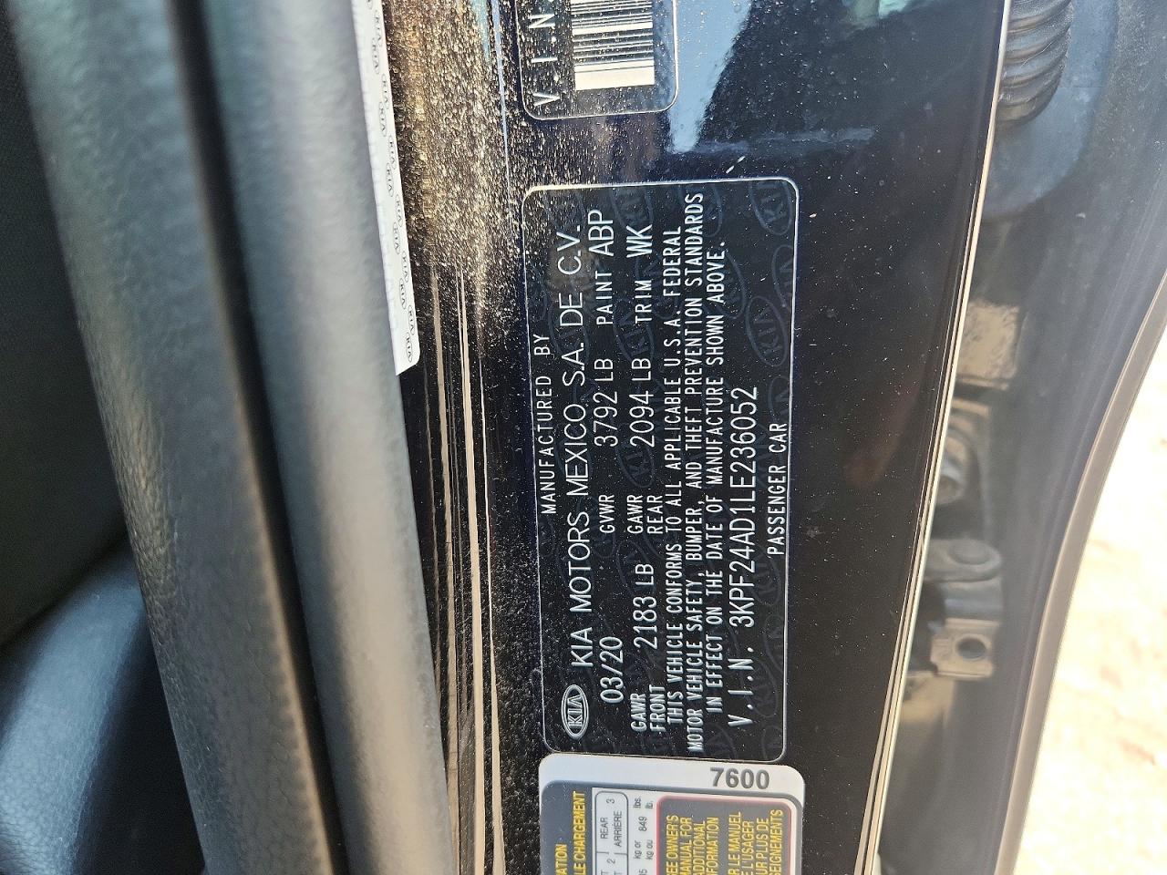 2020 KIA FORTE