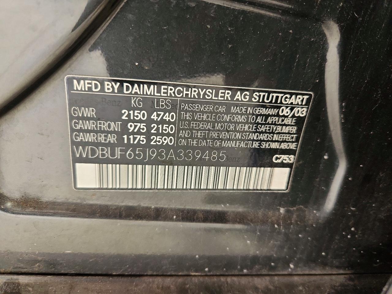 2003 MERCEDES-BENZ E-CLASS