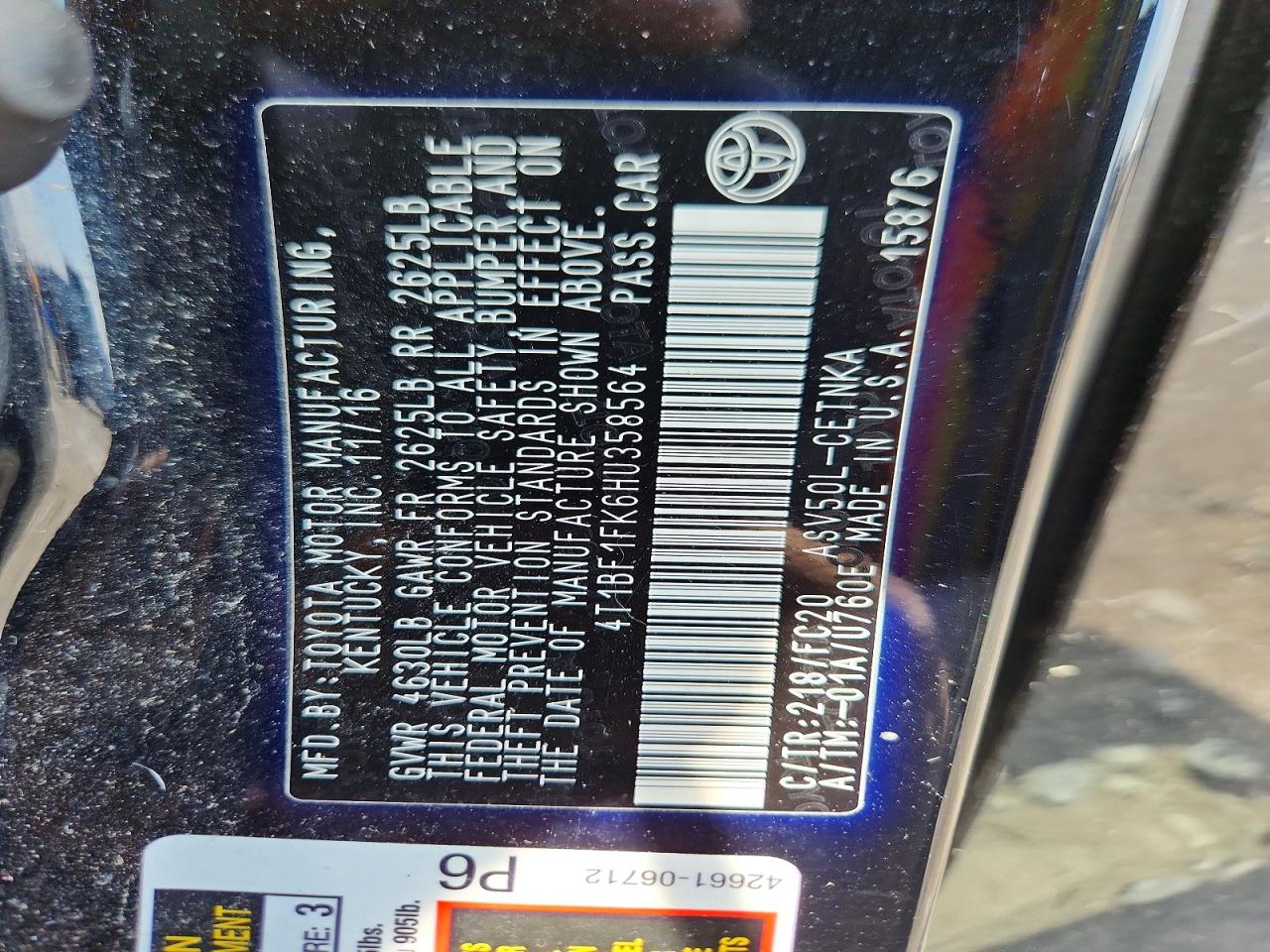 2017 TOYOTA CAMRY