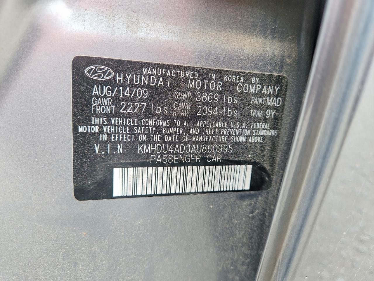 2010 HYUNDAI ELANTRA