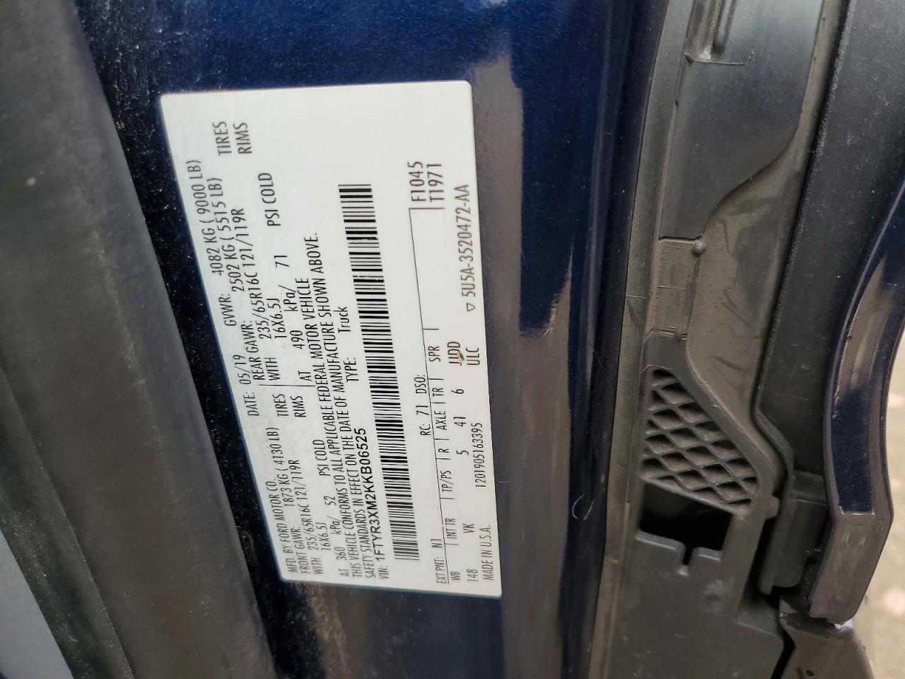 2019 FORD TRANSIT