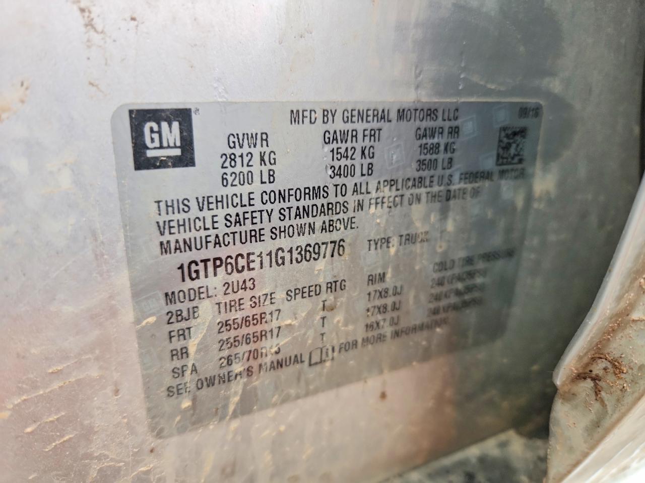 2016 GMC CANYON