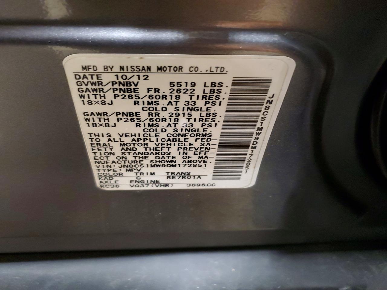 2013 INFINITI FX37