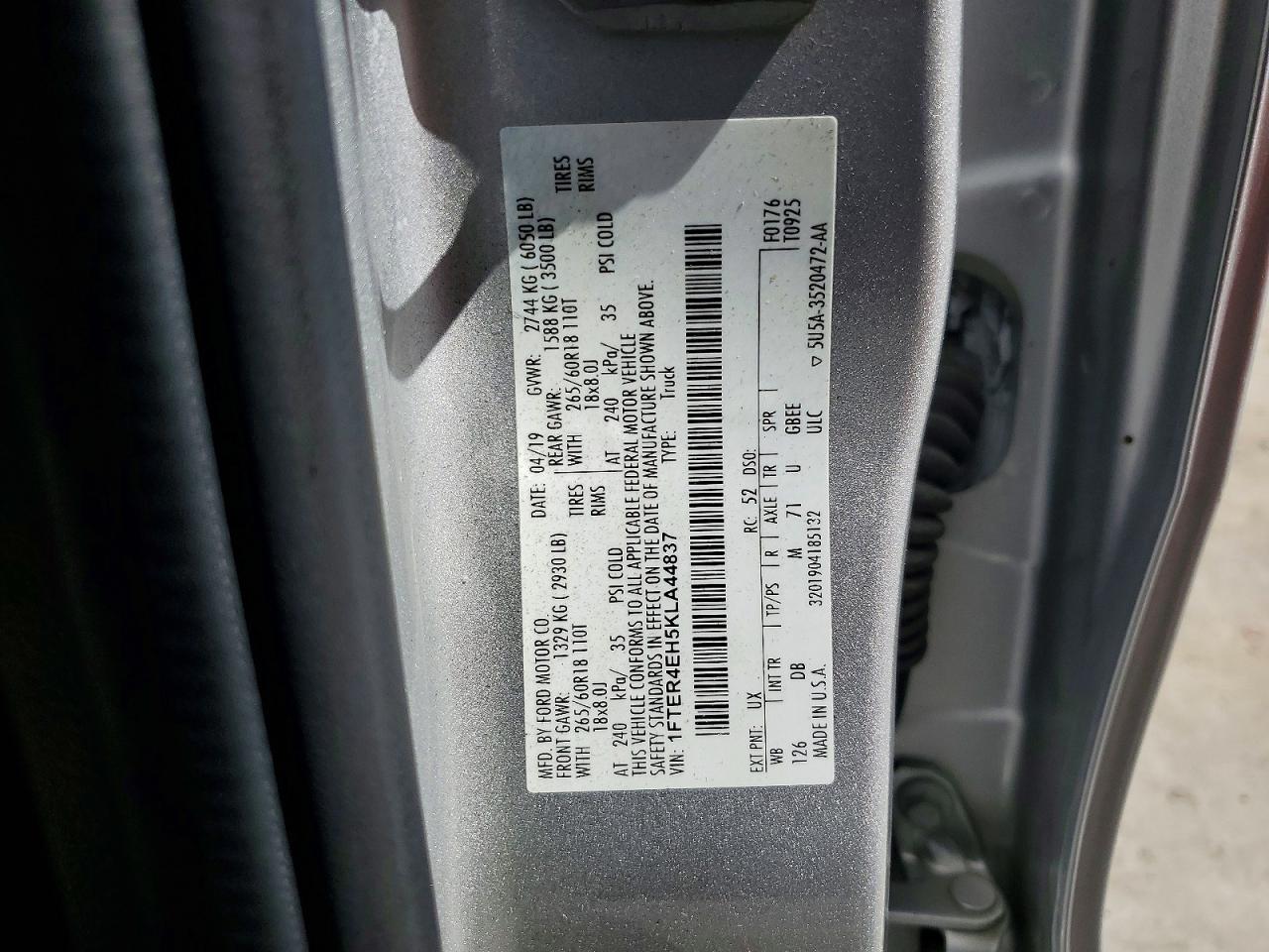 2019 FORD RANGER