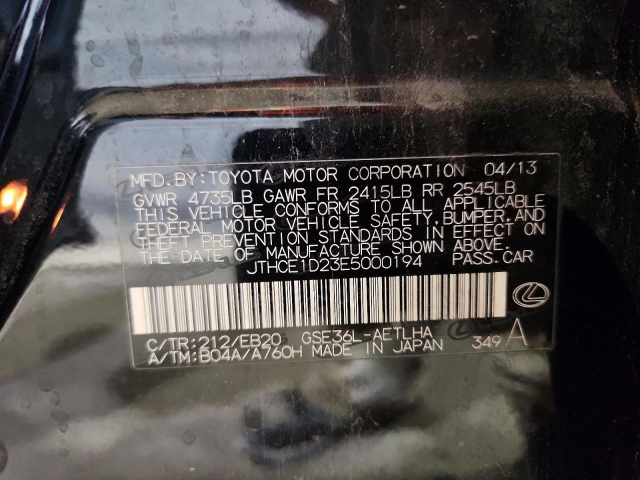 2014 LEXUS IS