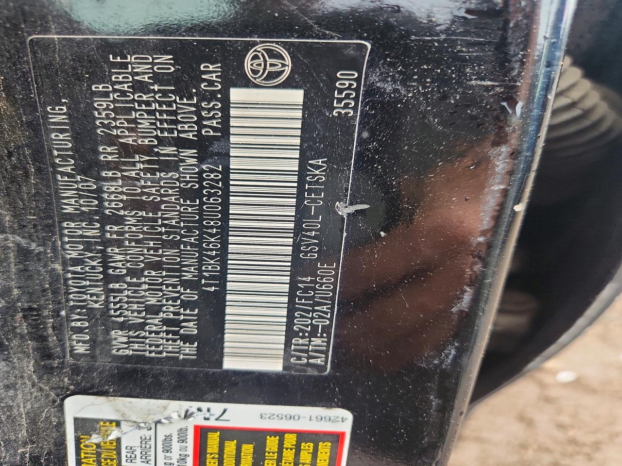 2008 TOYOTA CAMRY
