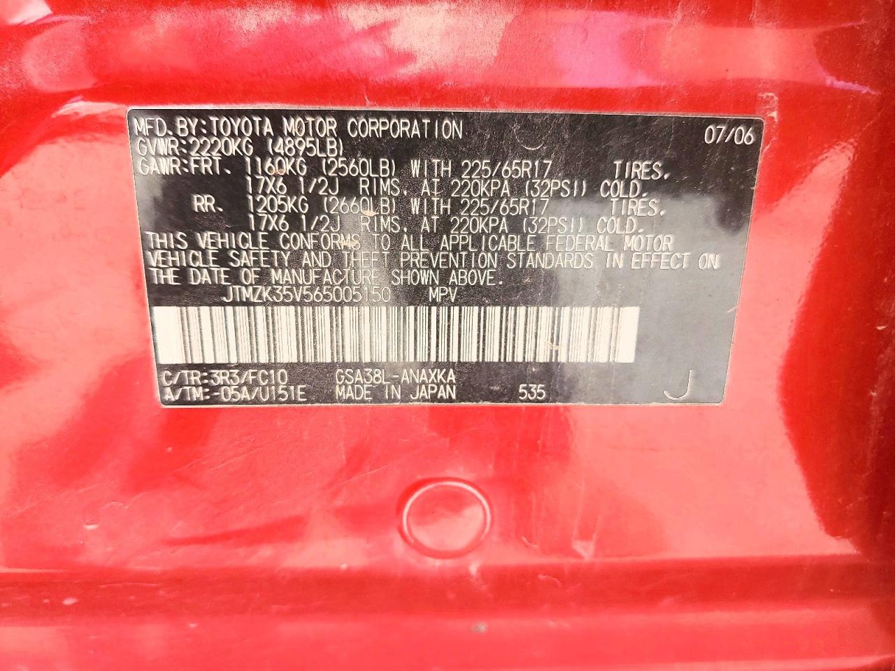 2006 TOYOTA RAV4