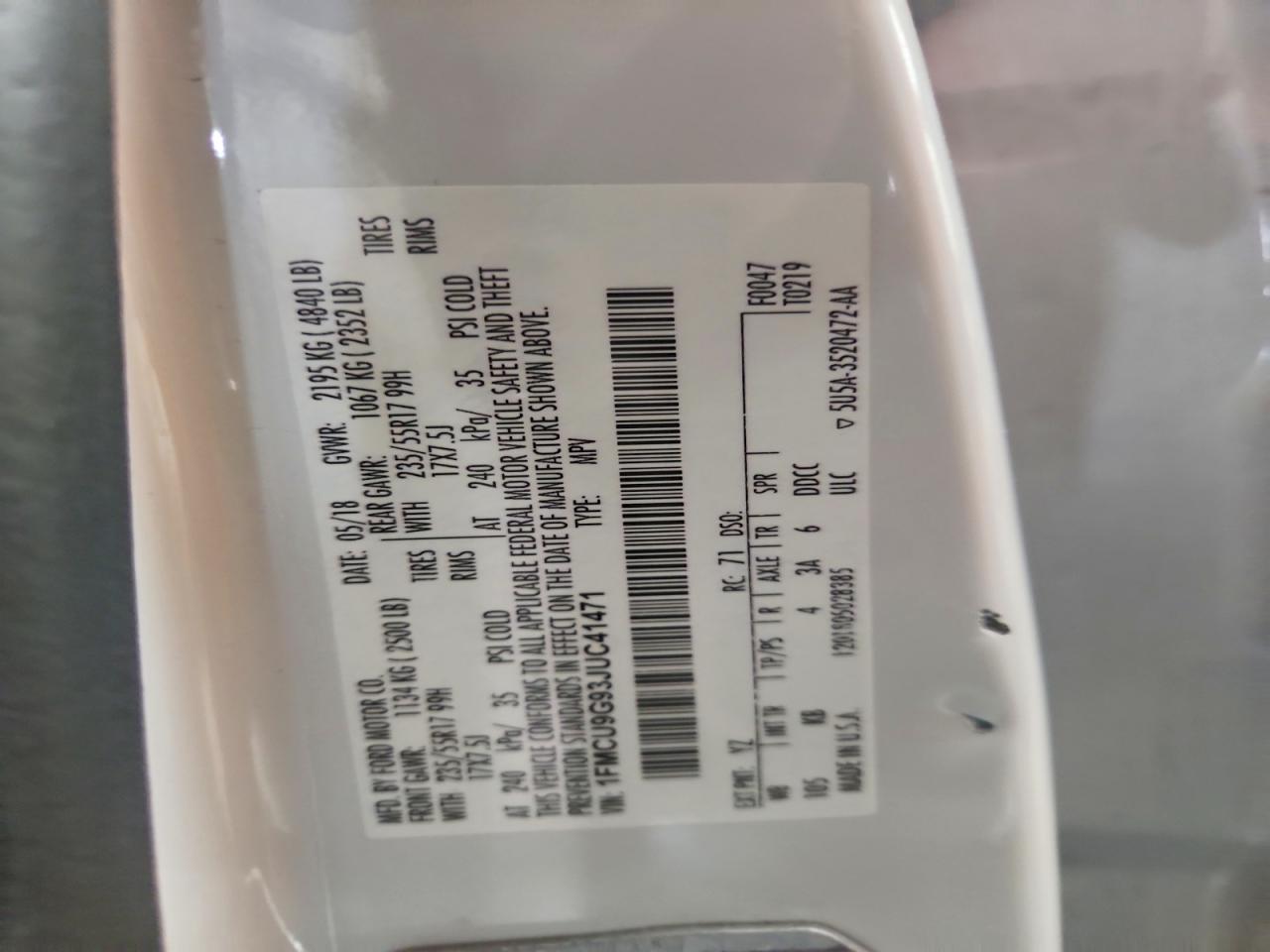 2018 FORD ESCAPE