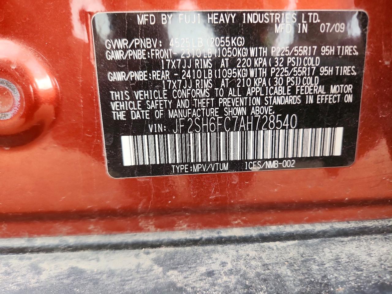 2010 SUBARU FORESTER