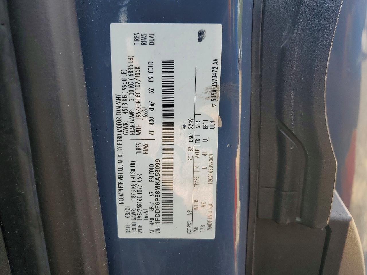 2021 FORD TRANSIT