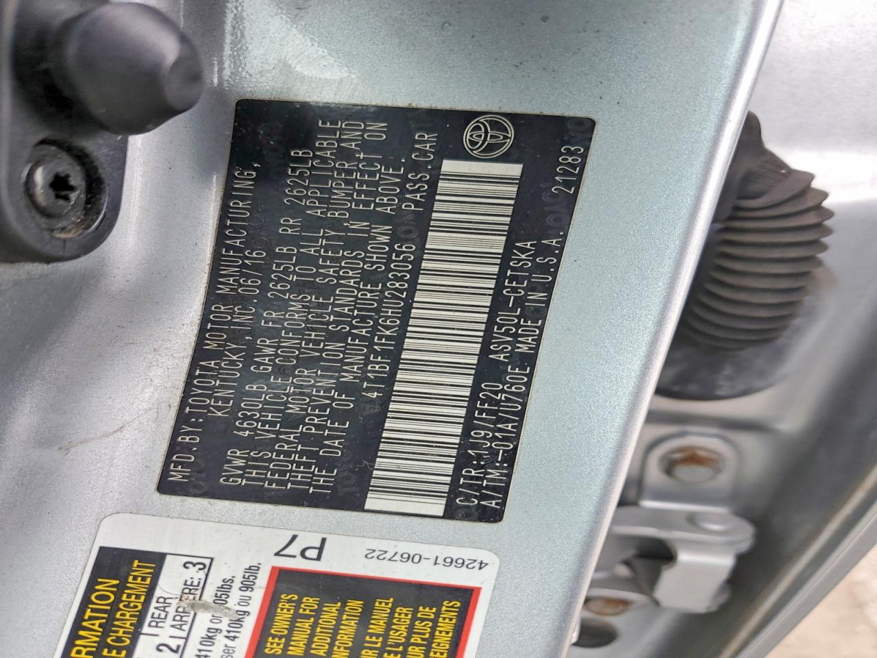 2017 TOYOTA CAMRY