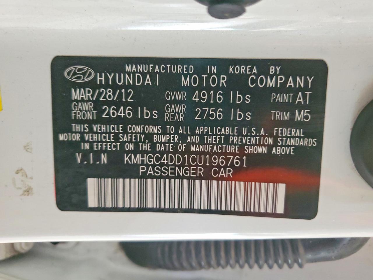 2012 HYUNDAI GENESIS