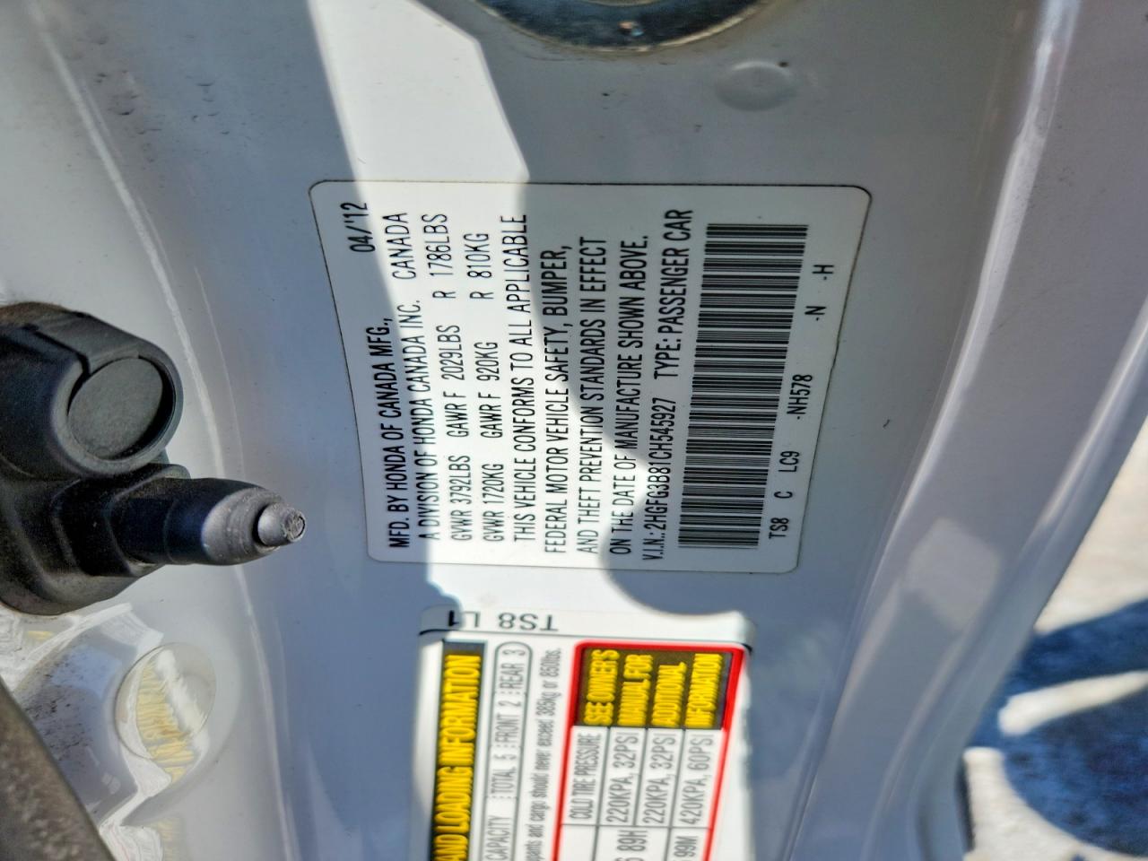 2012 HONDA CIVIC