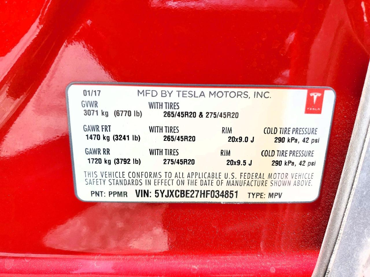 2017 TESLA MODEL X