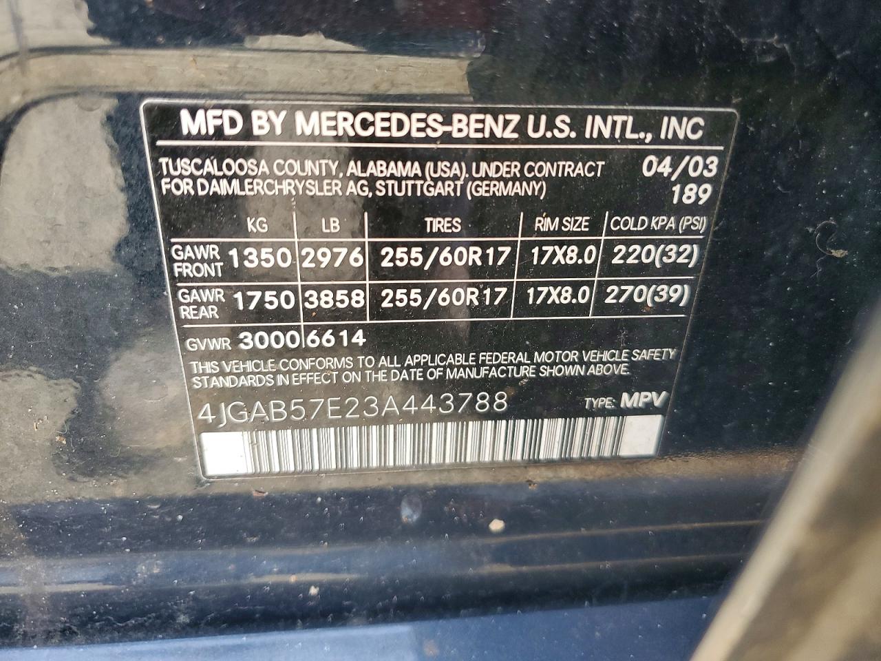 2003 MERCEDES-BENZ M-CLASS