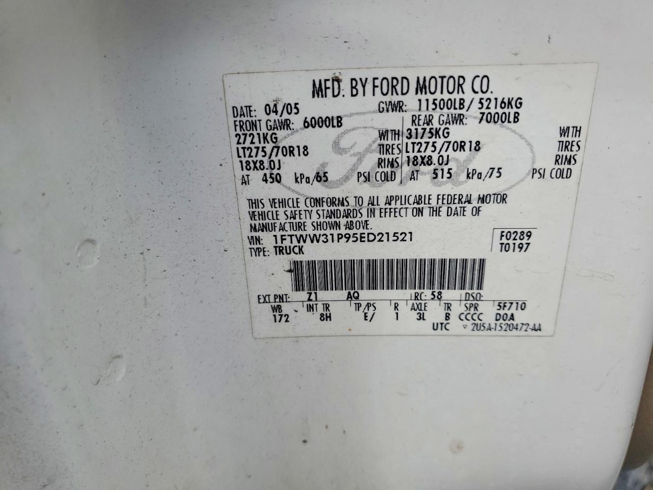 2005 FORD F350