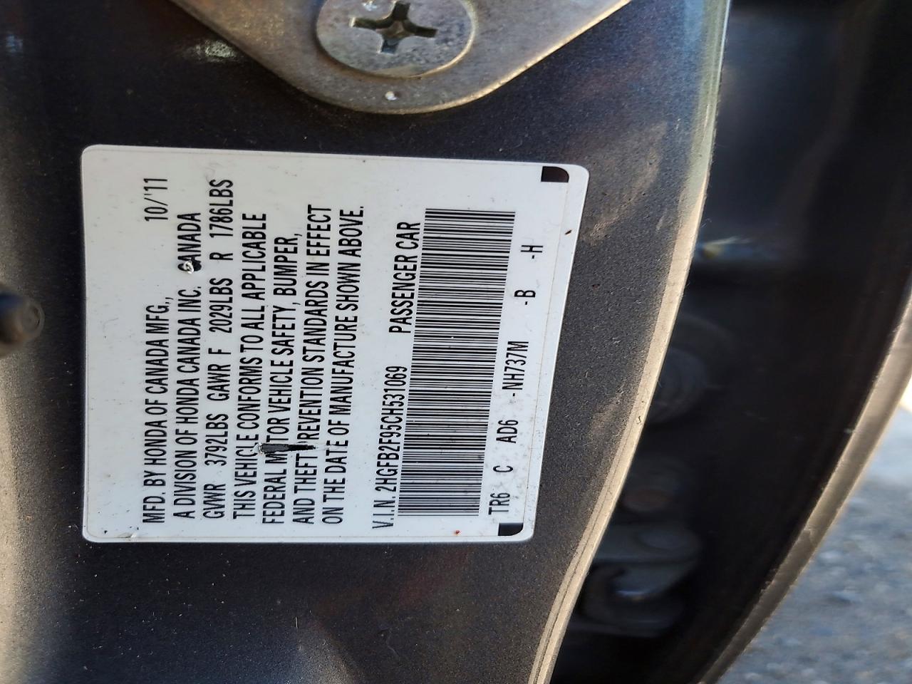 2012 HONDA CIVIC