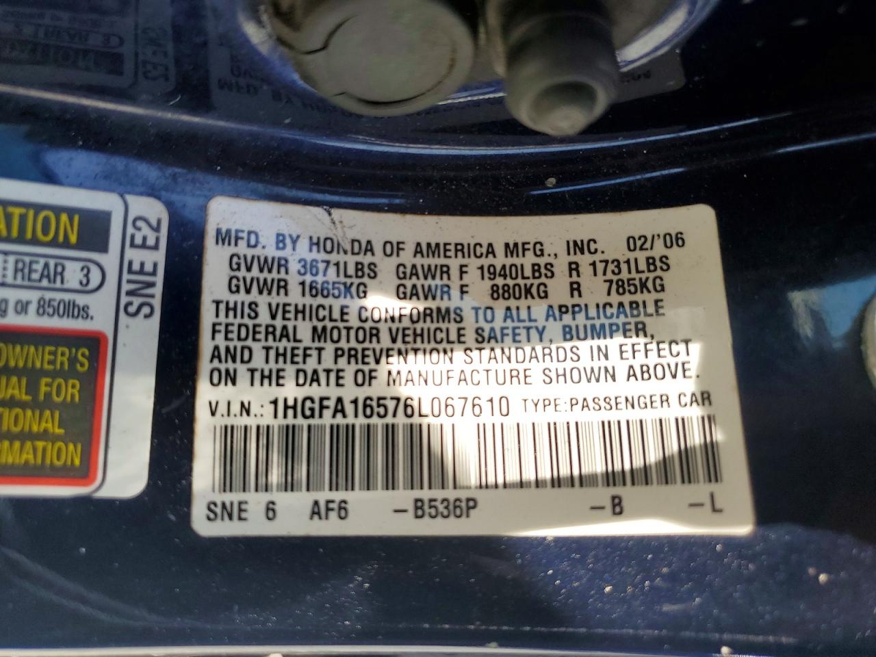 2006 HONDA CIVIC