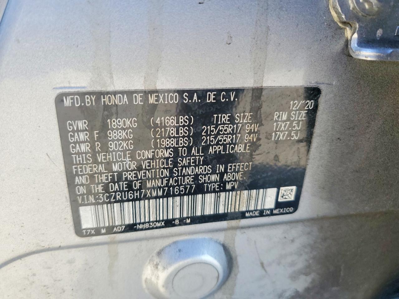 2021 HONDA HR-V