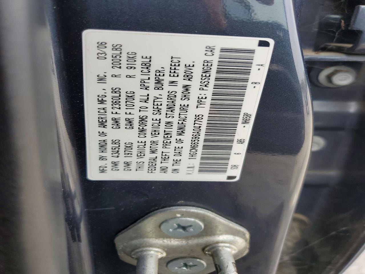 2006 HONDA ACCORD