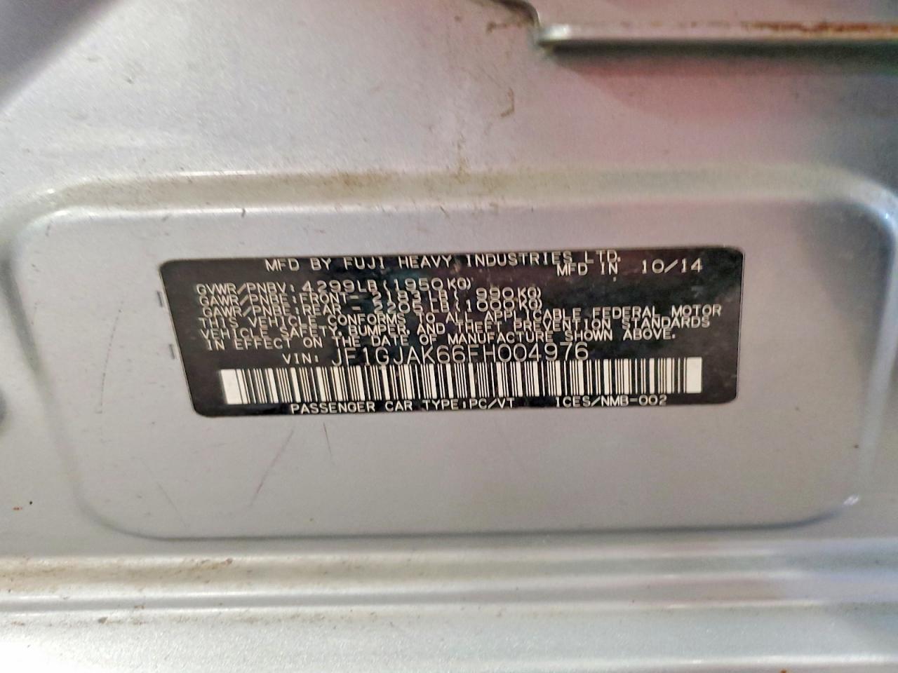 2015 SUBARU IMPREZA