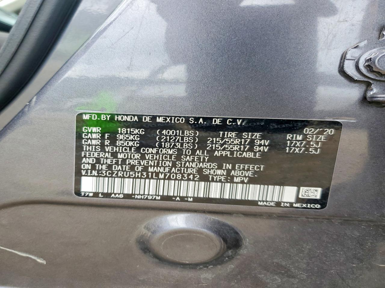 2020 HONDA HR-V