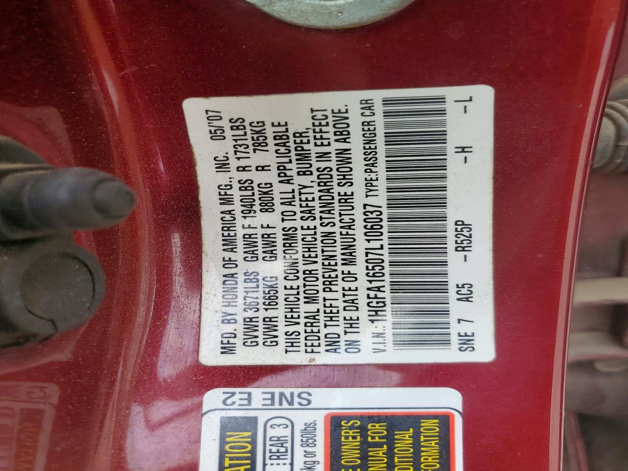 2007 HONDA CIVIC