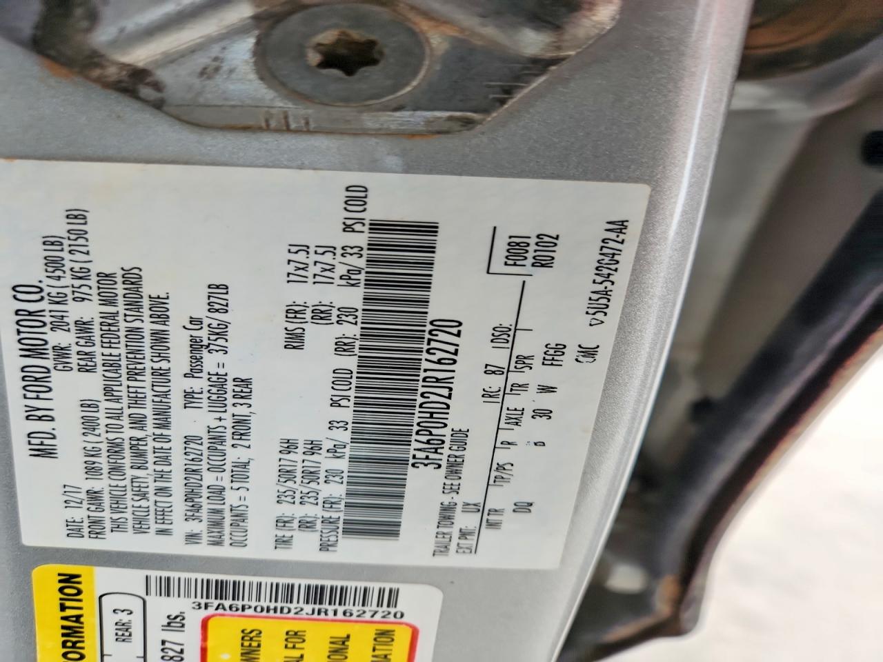 2018 FORD FUSION