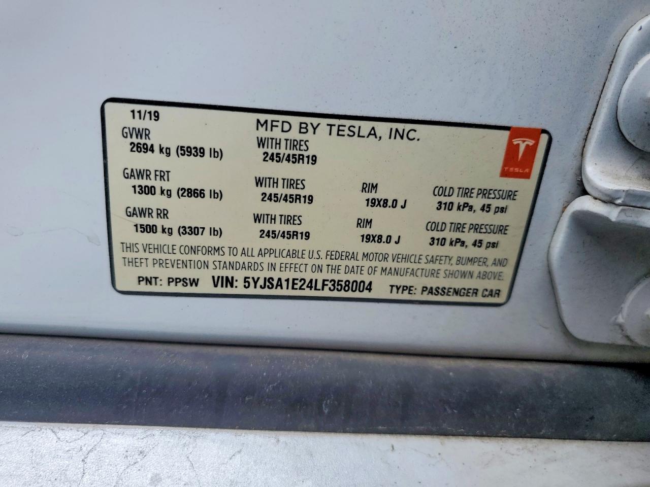 2020 TESL MODEL S