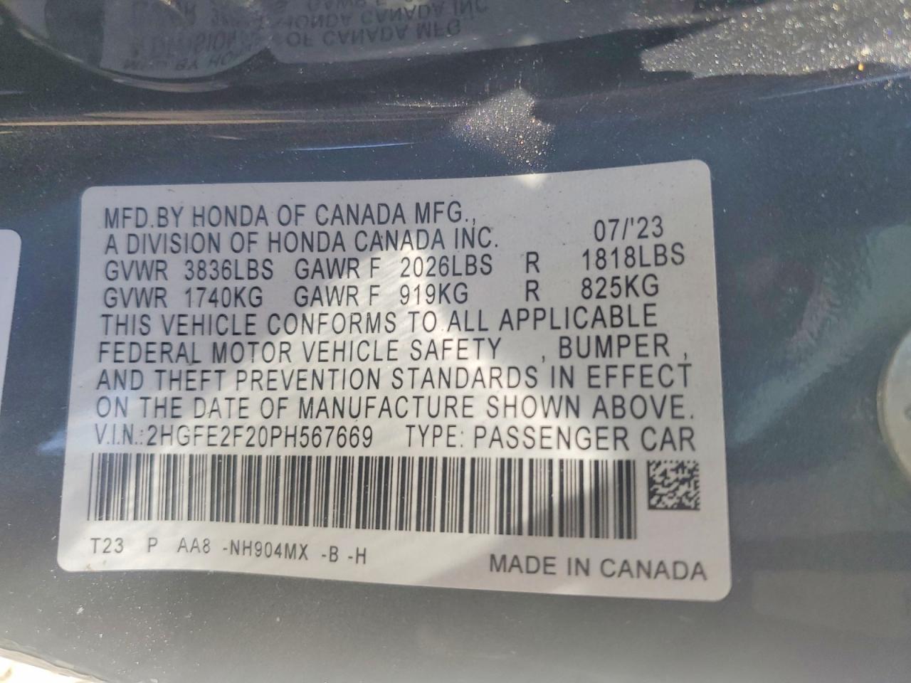 2023 HONDA CIVIC