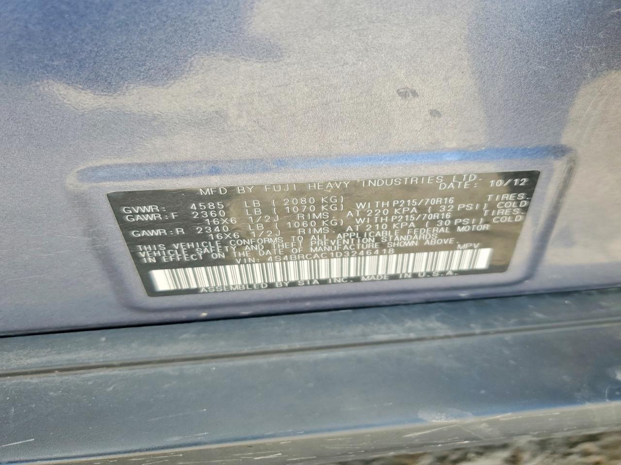 2013 SUBARU OUTBACK