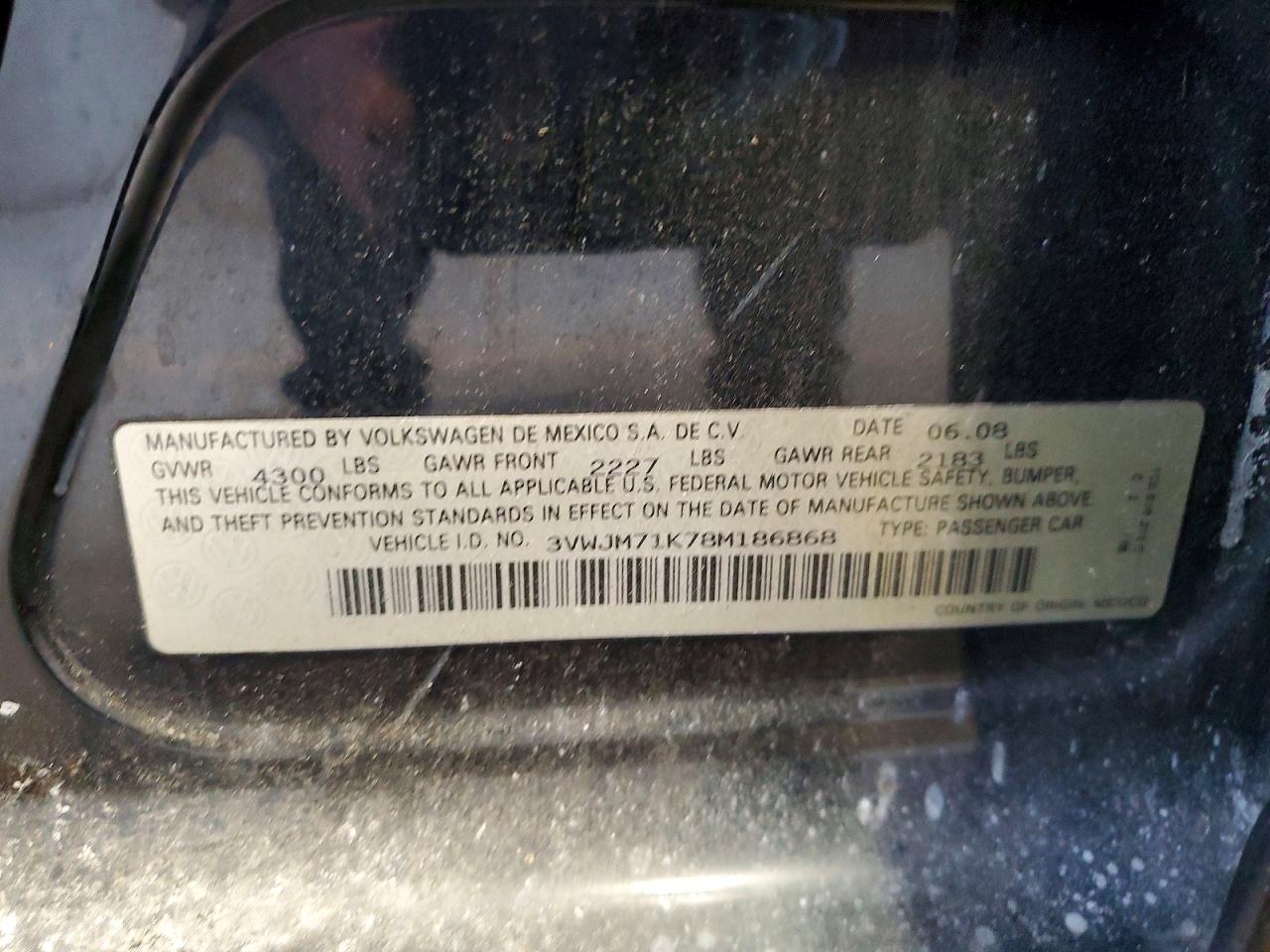 2008 VOLKSWAGEN JETTA