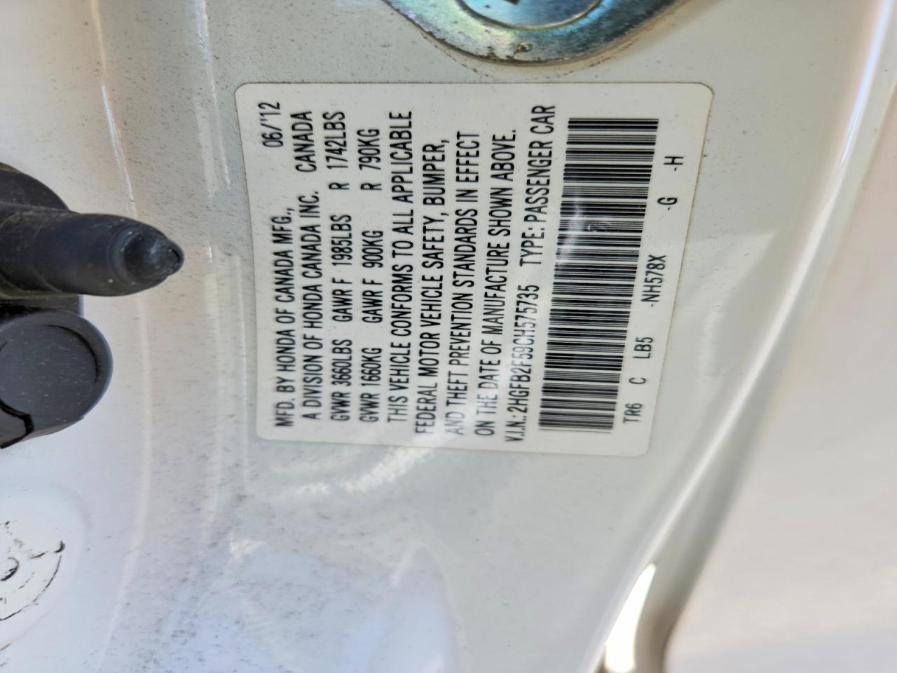 2012 HONDA CIVIC