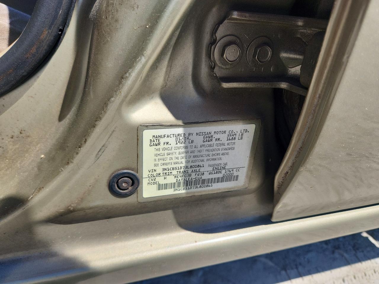 2003 NISSAN SENTRA