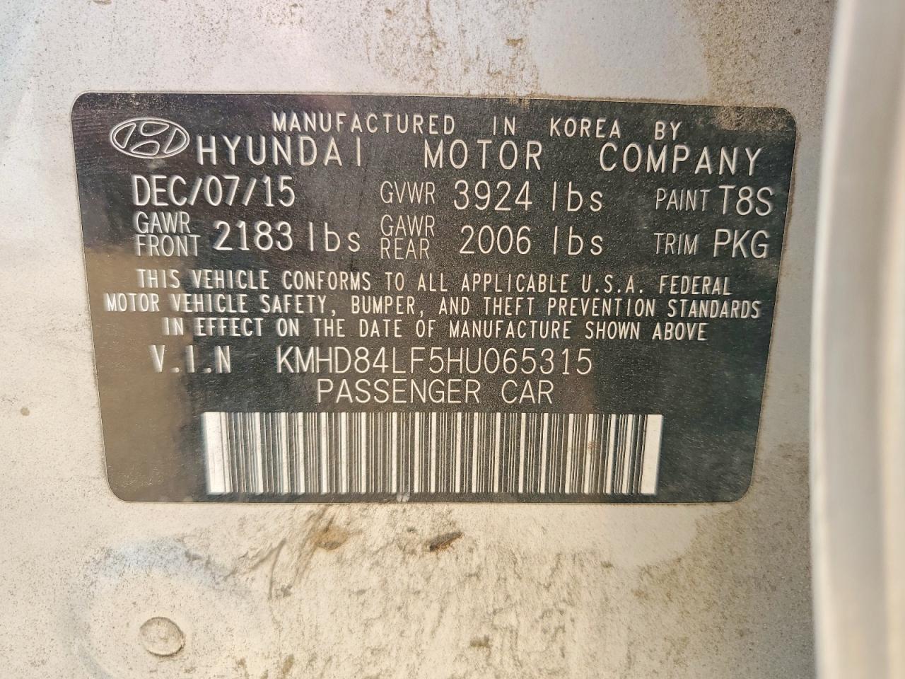 2017 HYUNDAI ELANTRA