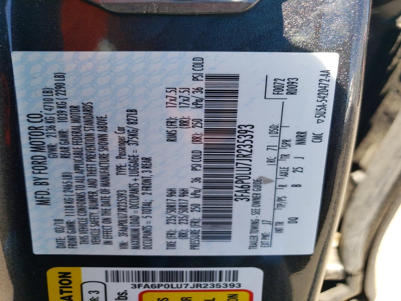 2018 FORD FUSION