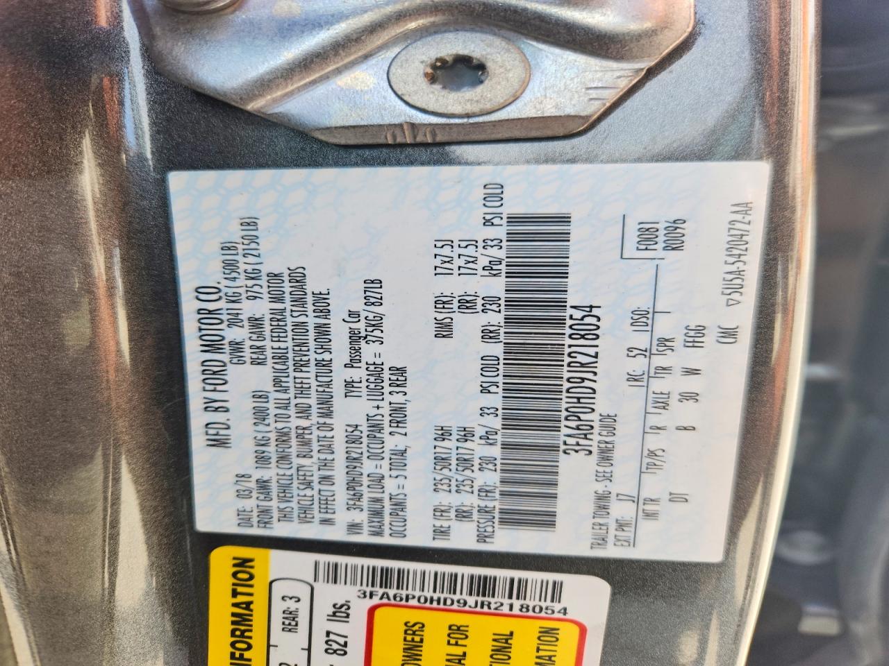 2018 FORD FUSION