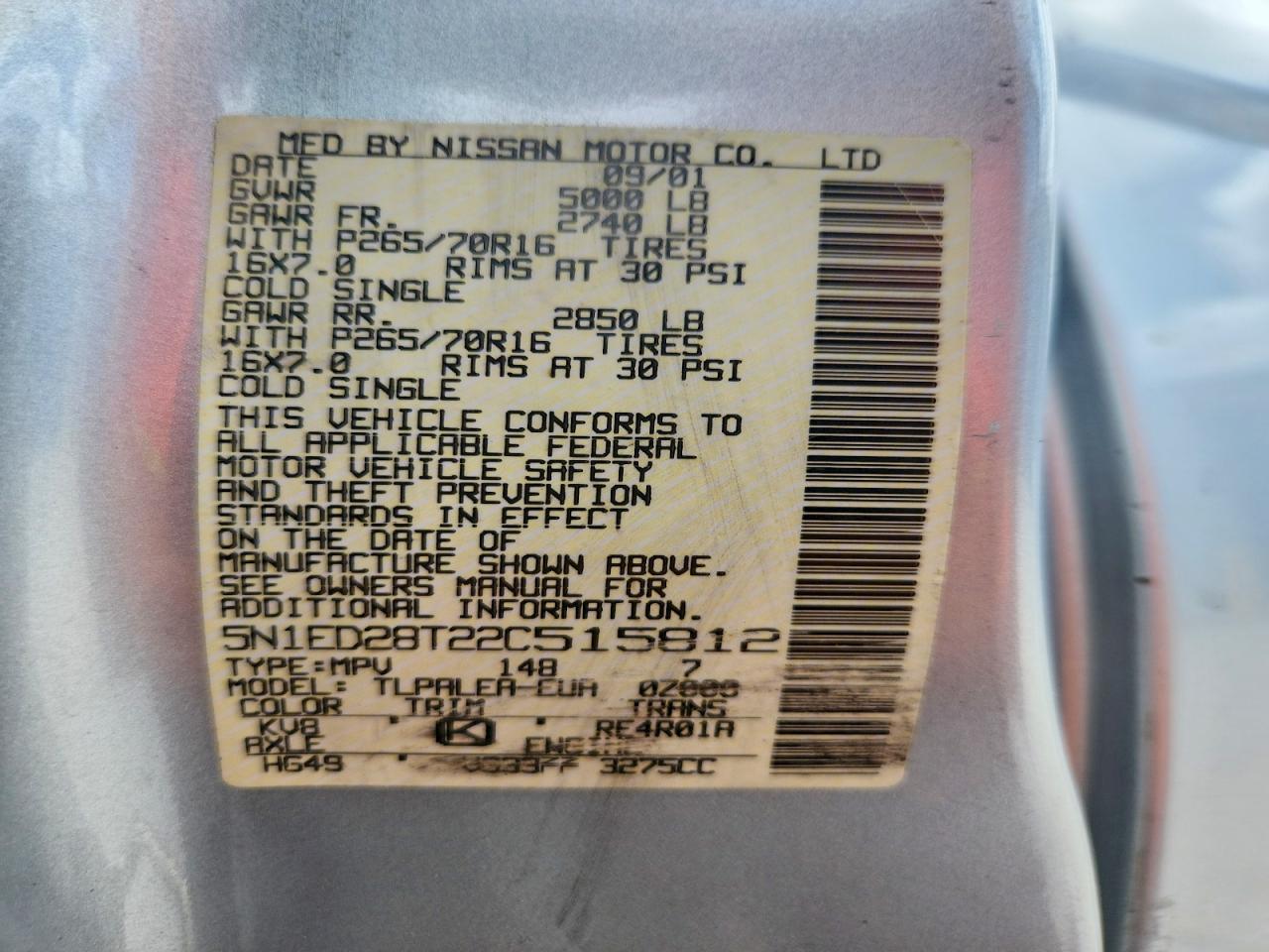2002 NISSAN XTERRA