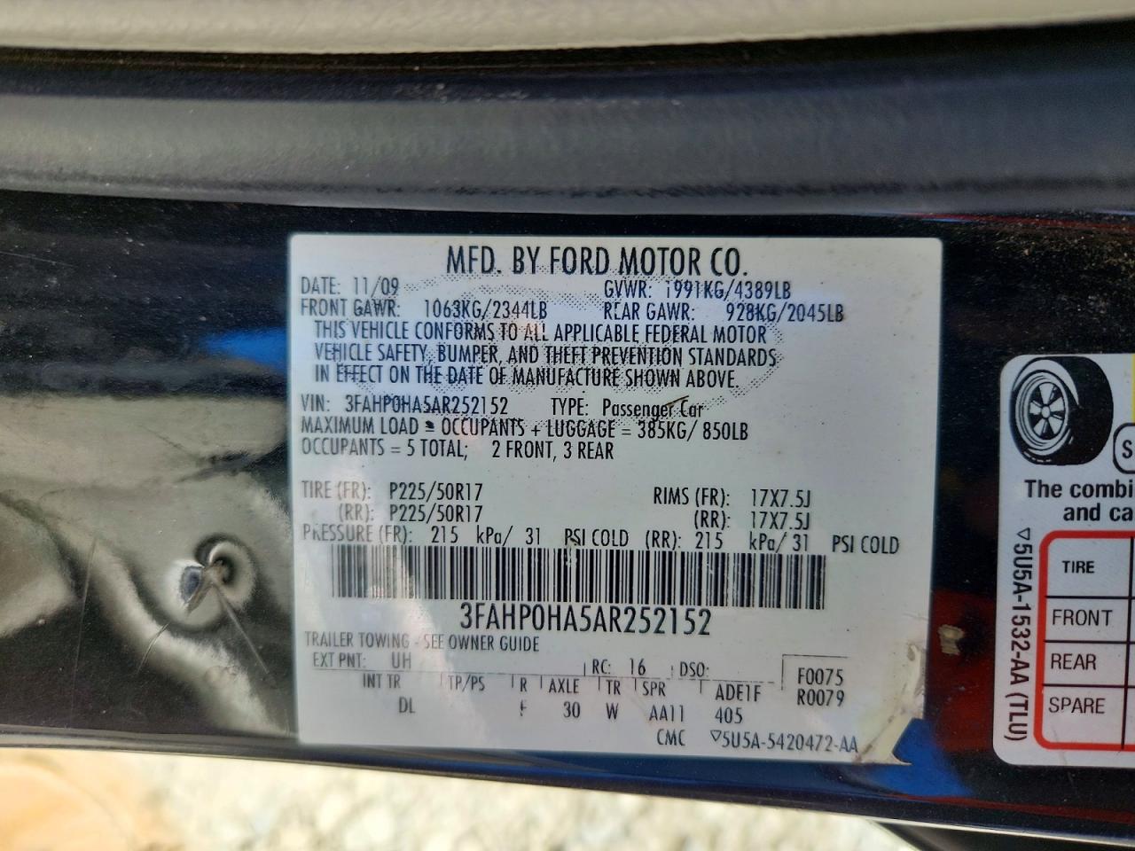 2010 FORD FUSION