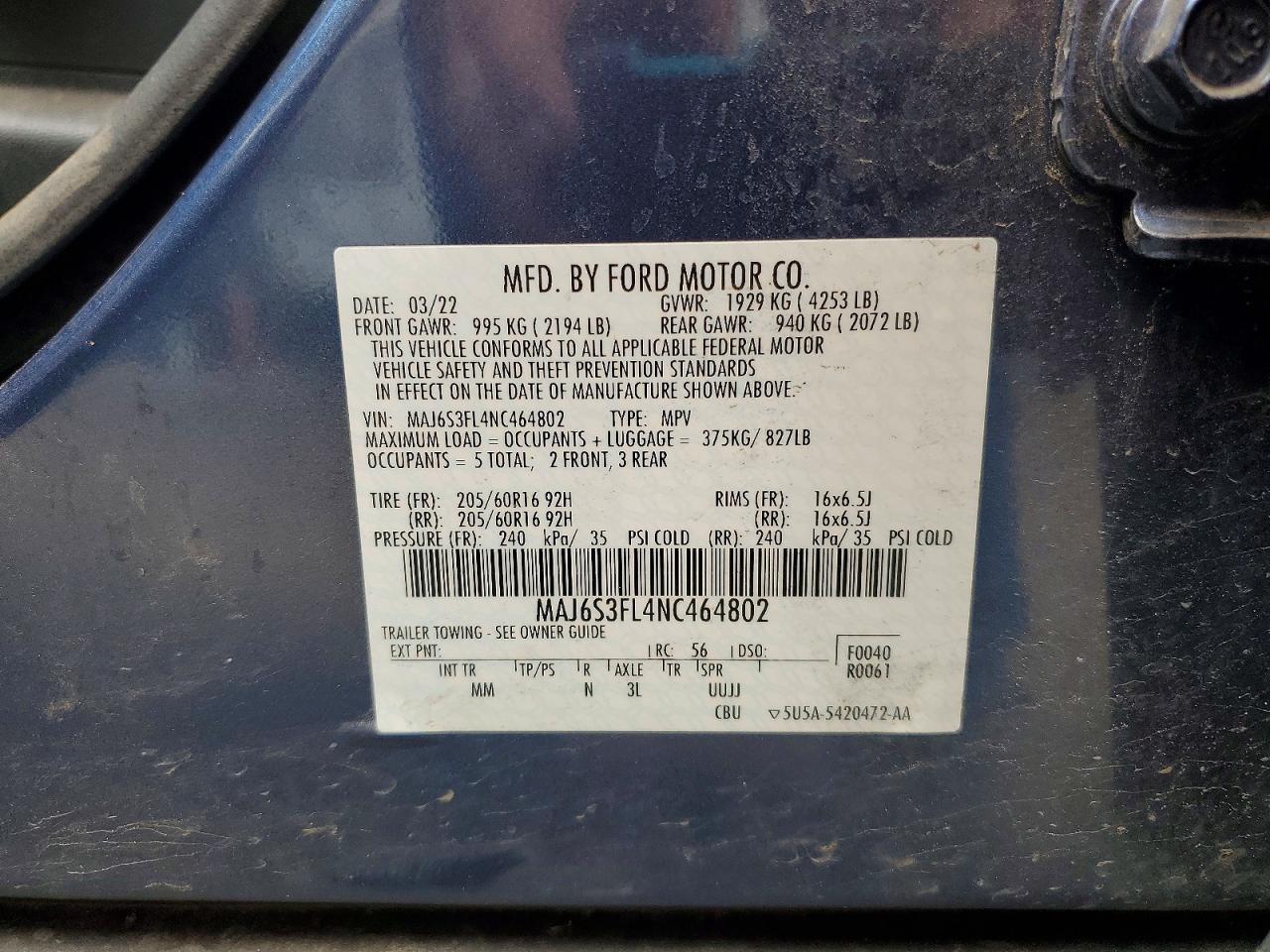 2022 FORD ECOSPORT