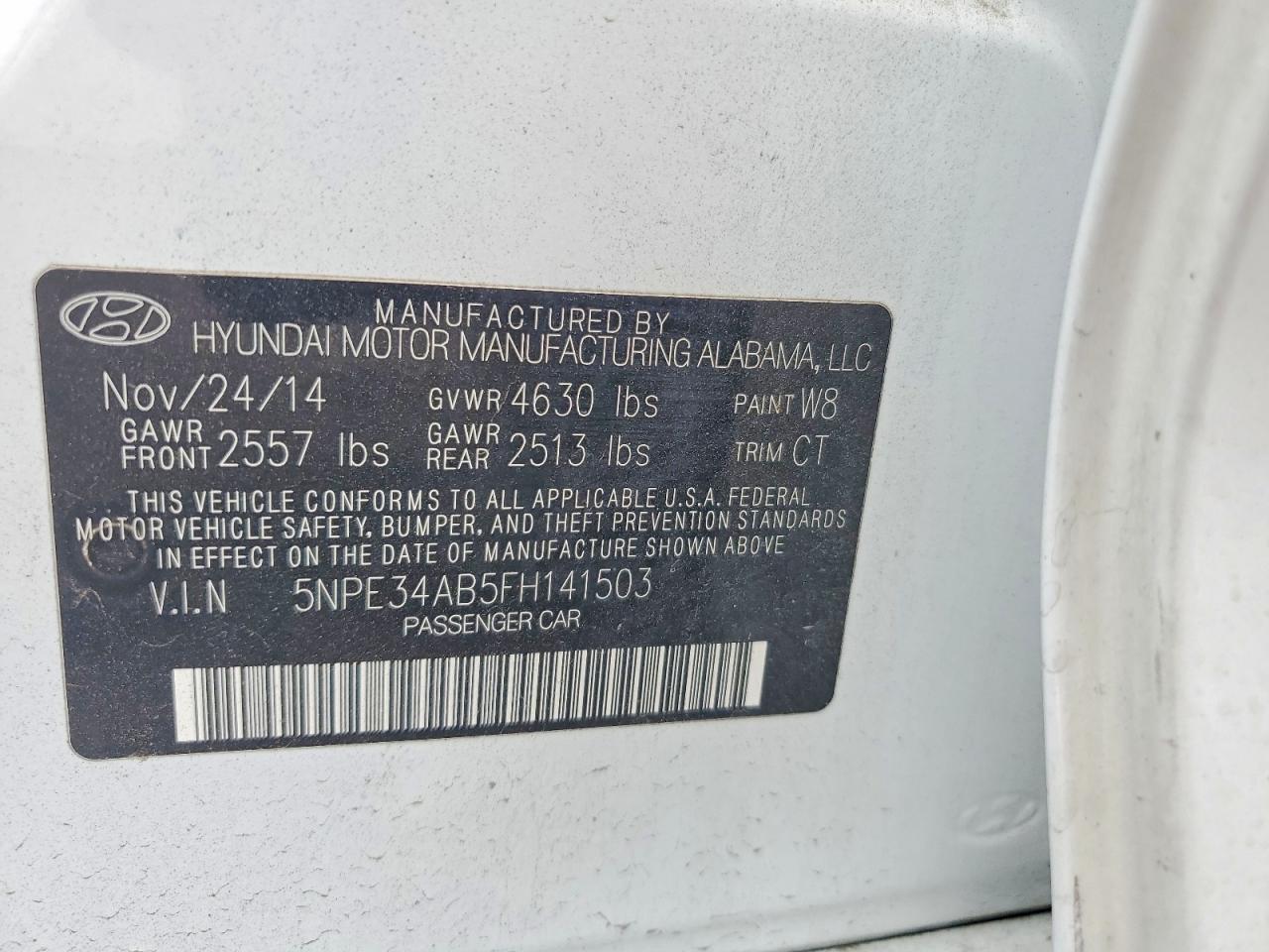 2015 HYUNDAI SONATA