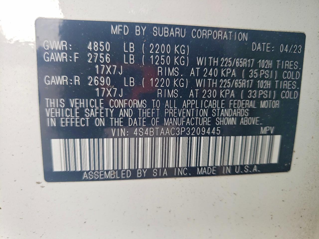 2023 SUBARU LEGACY