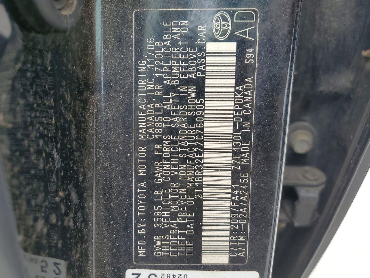 2007 TOYOTA COROLLA